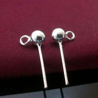 925 sterling silver stud earrings accessories silver accessories round bead ear nail accessories 3mm4mm