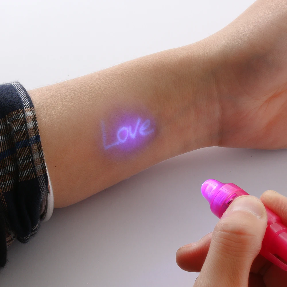 3Pcs/pack Invisible Ink Pen Built in UV Light Magic Secret Message Gadget | Канцтовары для офиса и дома