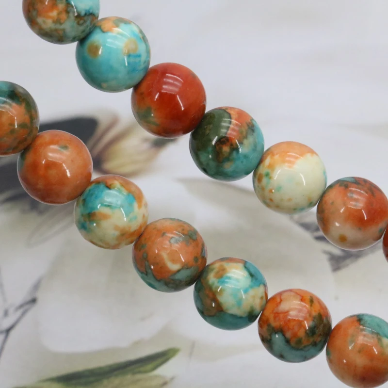 

Riverstones loose beads 10mm DIY round stone 15 inches women jewelry fit making design multi color optional wholesale and retail