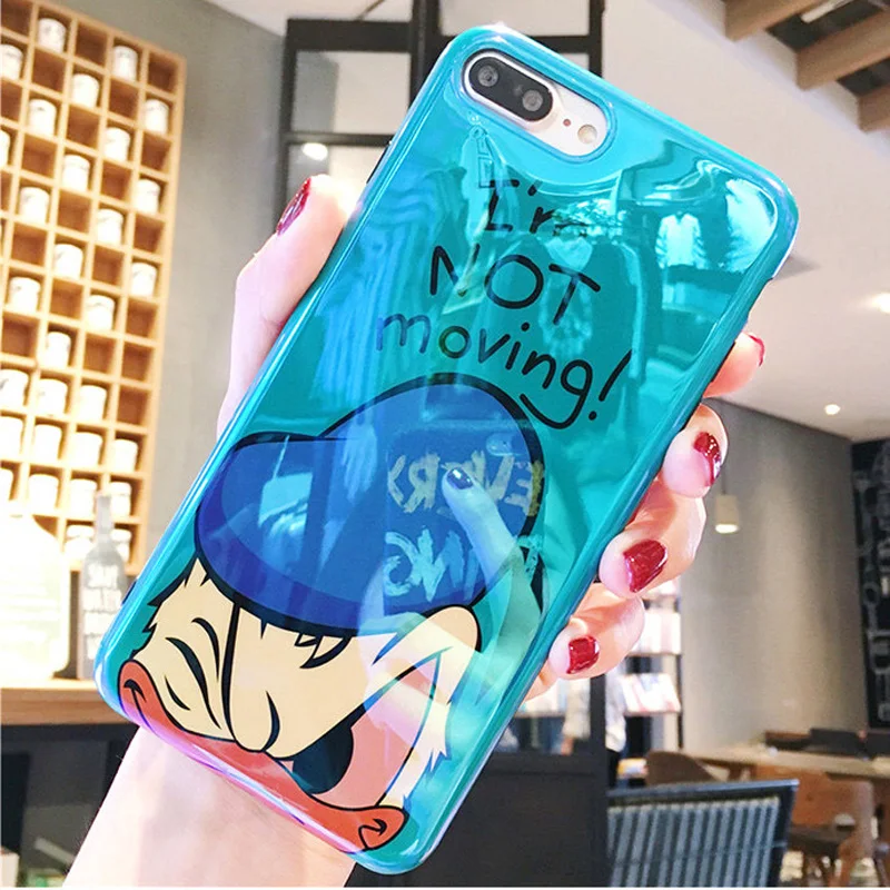 GYKZ Мультфильм Дональд Дейзи Дак чехол для телефона для iPhone 7X8 6 6s Plus Blue Ray светильник Мягкий ТПУ задняя крышка для iPhone X 6 Fundas