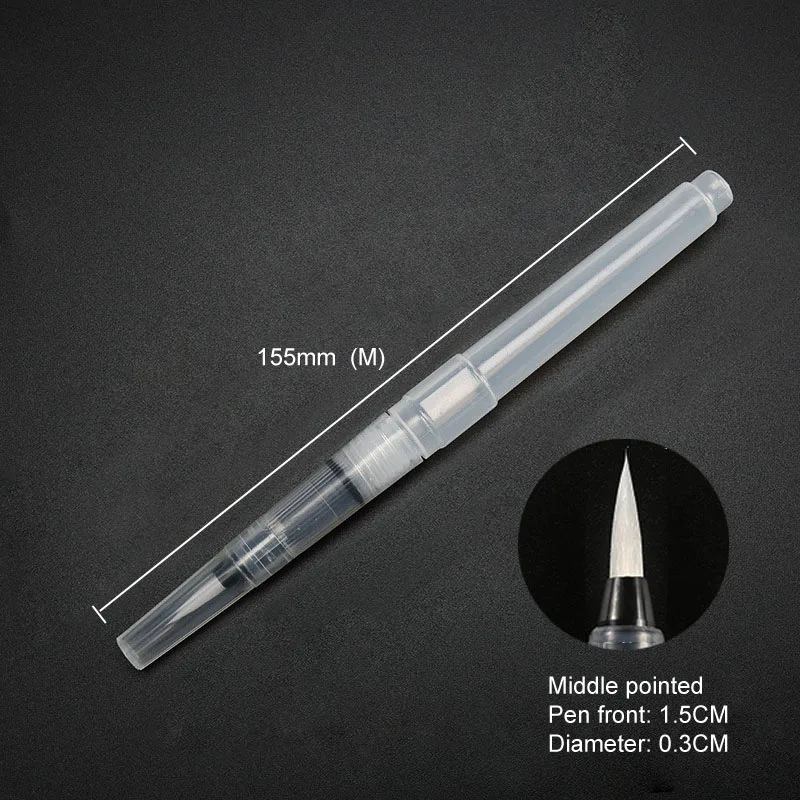 1pcs M 155mm Пластиковые ручки нейлоновые волосы многоразовые водные кисти товары для рукоделия чернильные ручки пилота водная кисть 1 шт. ручка для рисования s m l - Цвет: 1pcs M 155mm