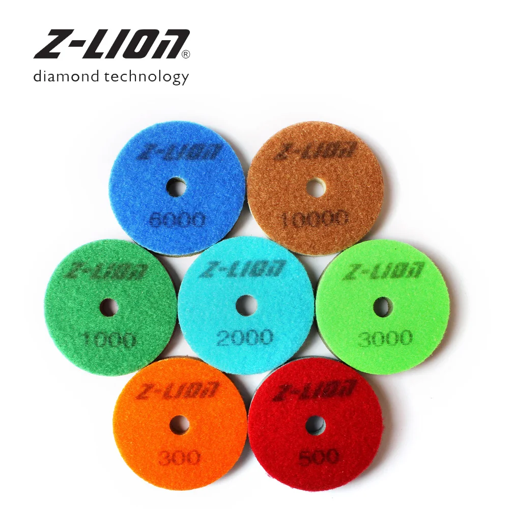 Z-LEAP 3&quot 7PCS Diamond Sponge Polishing Pad Kit 79mm Granite Marble Stone Buffing Disc Wet Use For Angle Grinder Polisher |