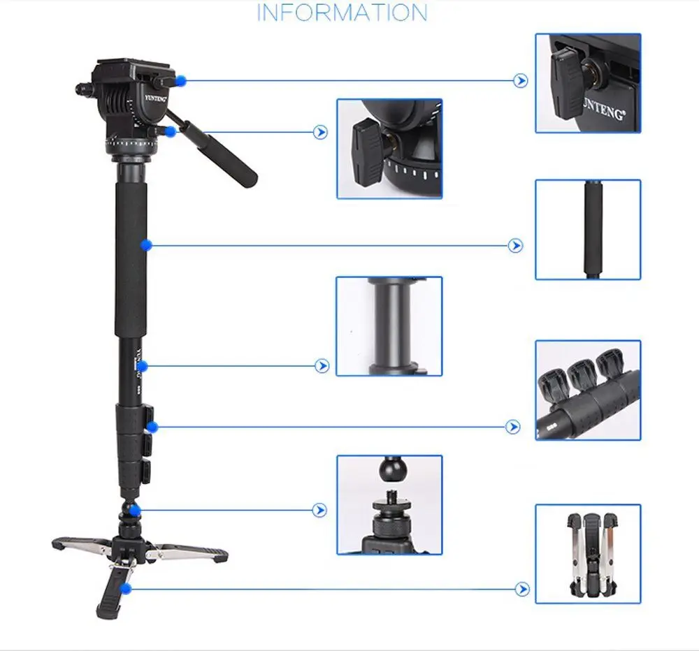 YUNTENG монопод для камеры Canon Nikon Pentax DSLR|tripod monopod|monopod for nikoncamera tripod monopod |
