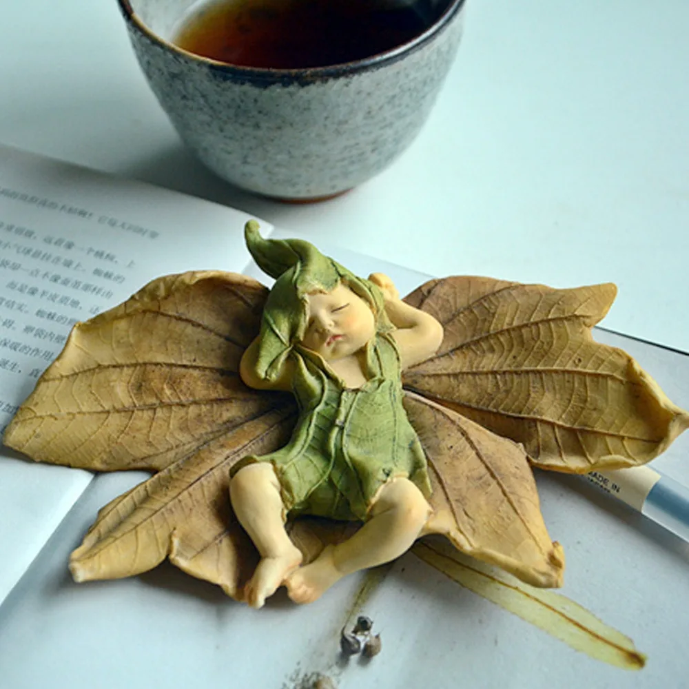 Новый милый мини ребенок спящие листья эльф Кукла Смола сад украшения домашний
