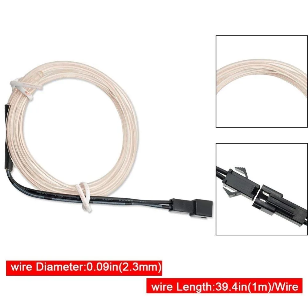 El Wire белый светящийся светильник s гибкий неоновый EL Wire светильник для Хэллоуина DIY Рождественская вечеринка украшение многоцветный Косплей