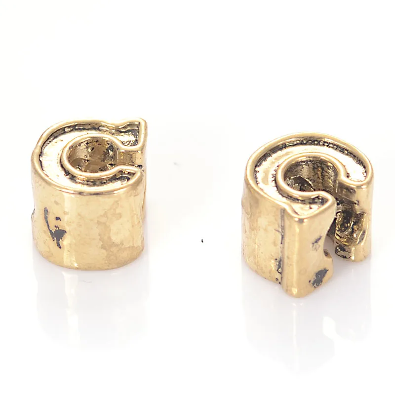 10 шт. винтажный бусина с большим отверстием золотого цвета в европейском стиле