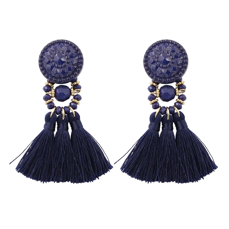 Модные женские маленькие тканевые серьги с кисточками, Boho ювелирные изделия ручной работы, Aretes De Mujer Boucle D'oreille Femme, летние серьги с бахромой