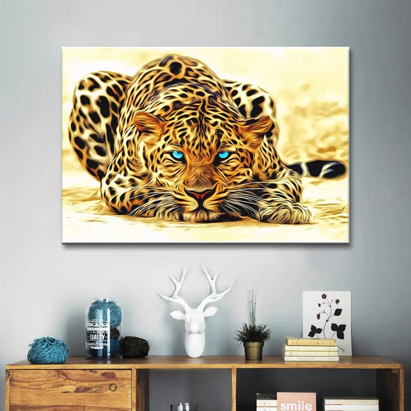 Animals Cheetah DIY 5D Diamond Mosaic Full Painting Embroidery Cross Stitch Kits Creative Man Birthday Gifts | Дом и сад