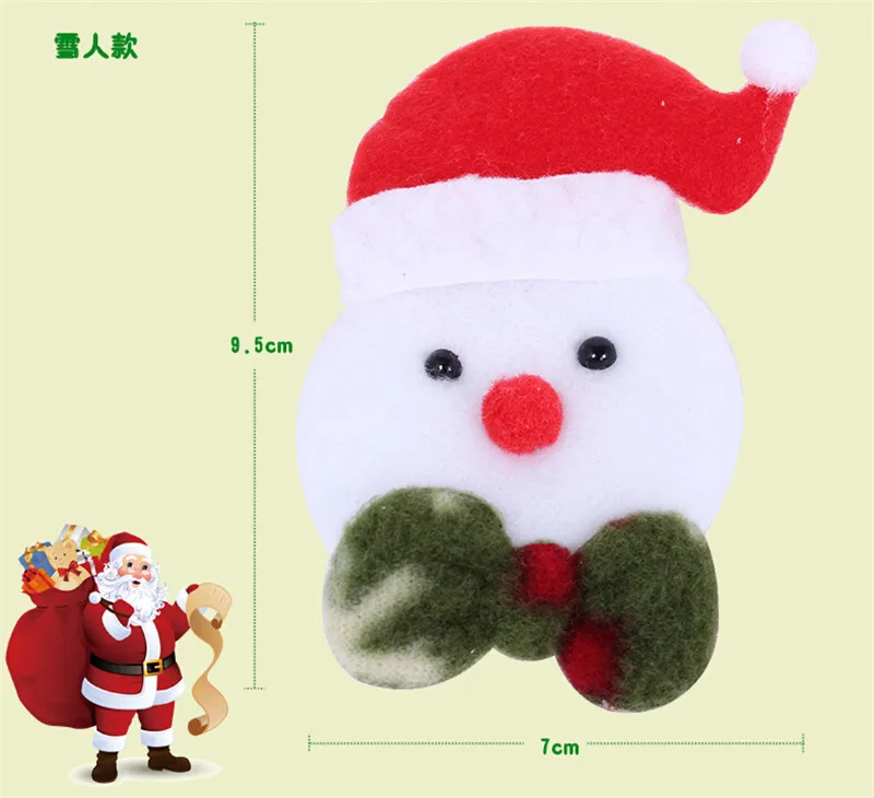 10 шт./лот LED светящийся Санта Клаус/брошь &quotСнеговик&quot детский подарок