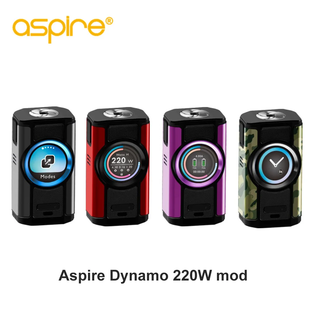 Оригинальный Aspire Dynamo 220 Вт мод высокой мощности vape поддержка VW VV обход CPS TC TCR