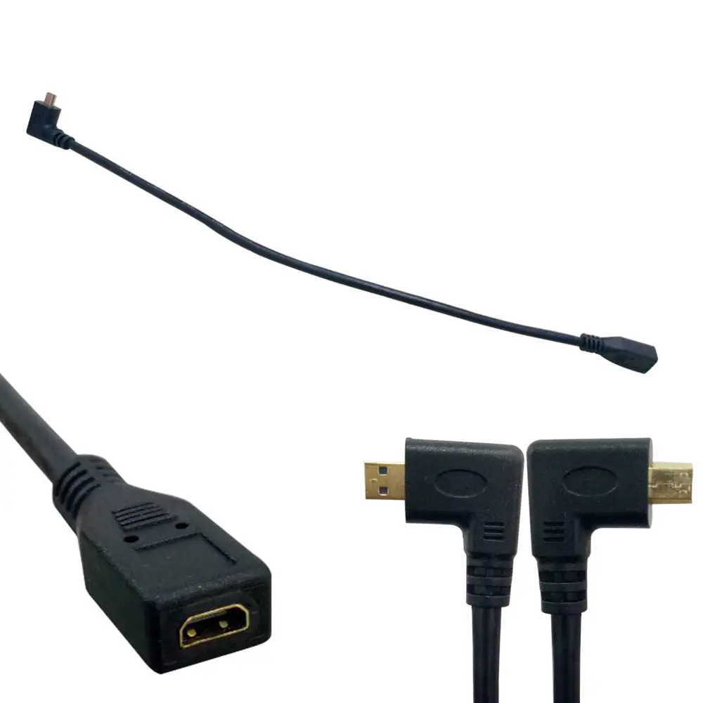 Danspeed HDMI 90 градусов левый/правый угол микро штекер Микро Женский позолоченый