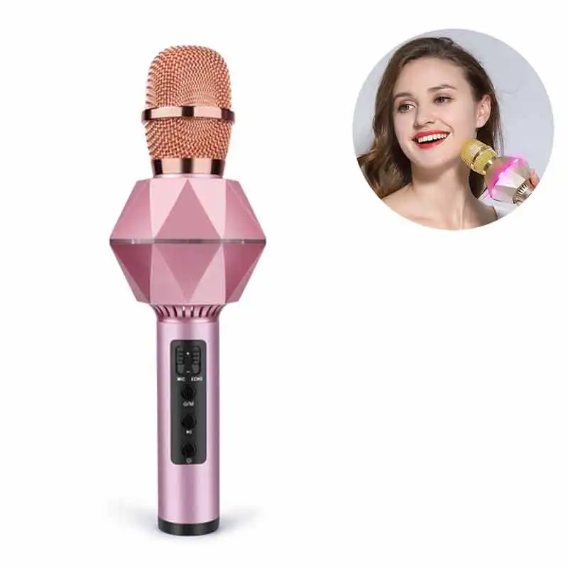 K7 караоке с конденсатором и Bluetooth беспроводной микрофон металла Кара ОК Музыка