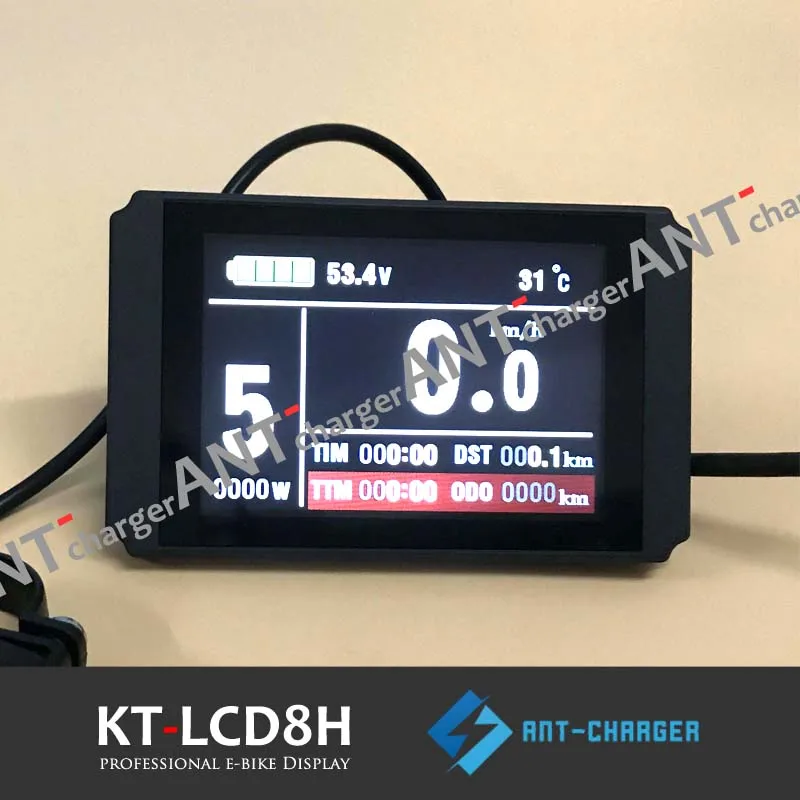 Контроллер контроллер Ebike KT LCD8H цветная матрица измеритель 24 В/36 В/48 В черная