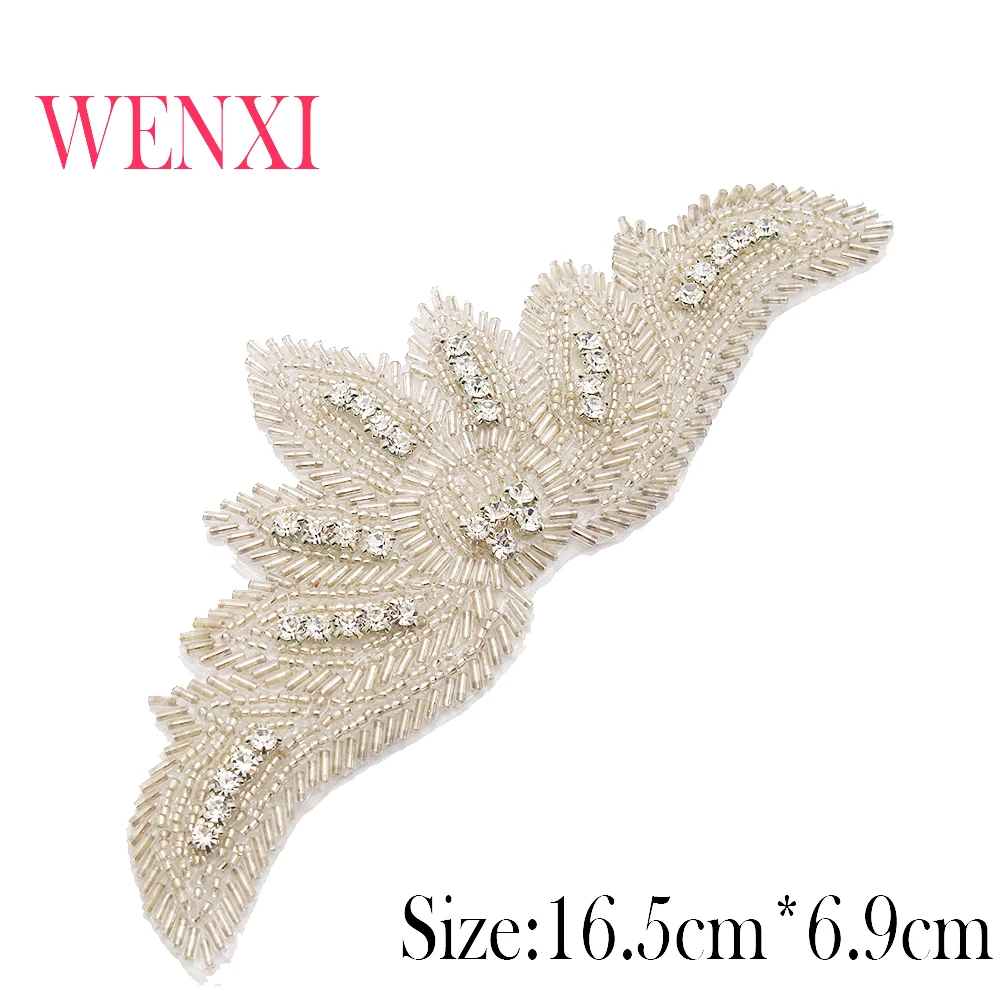 WENXI 10 шт ручной работы свадебное платье пояс Стразы Аппликации шитье на патч WX921 |