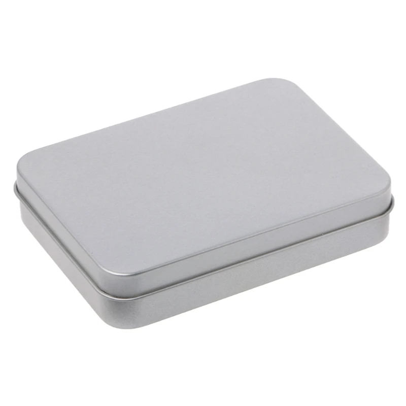 

Small Metal Tin Silver Storage Box Case Organizer For Money Coin Candy Key