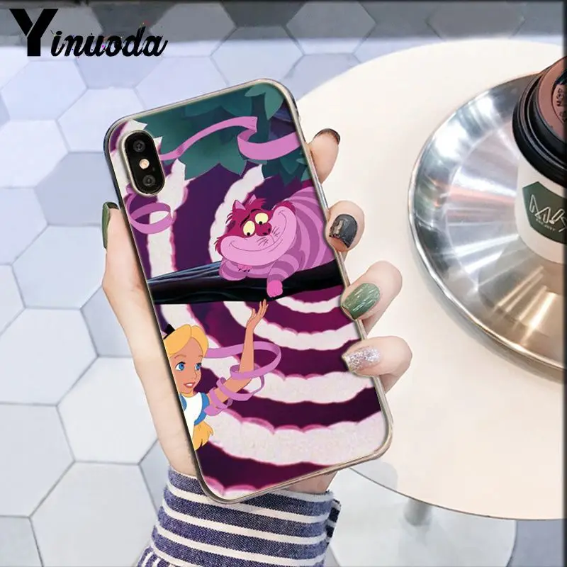Yinuoda Чеширский кот мы все в фиолетовом и розовом DIY чехол для телефона для Apple iPhone 8 7 6 6S Plus X XS MAX 5 5S SE XR