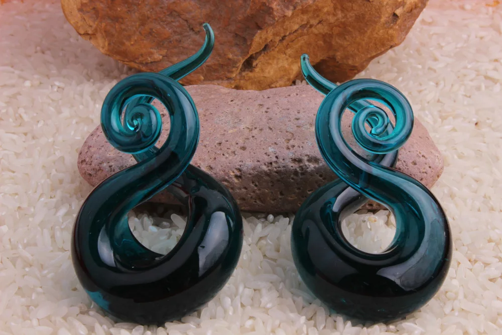 Спиральные стеклянные конические Заглушки для ушей 30 шт./лот кольца ушных