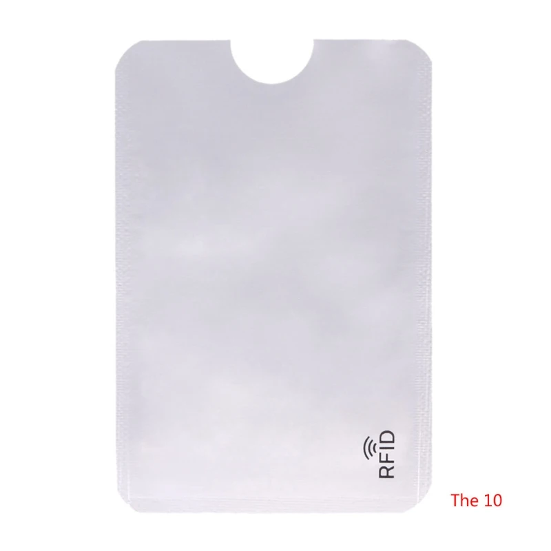 10 шт. с протекторами для банковских карт безопасный рукав RFID Блокировка ID держатель фольга щит - Цвет: Серебристый