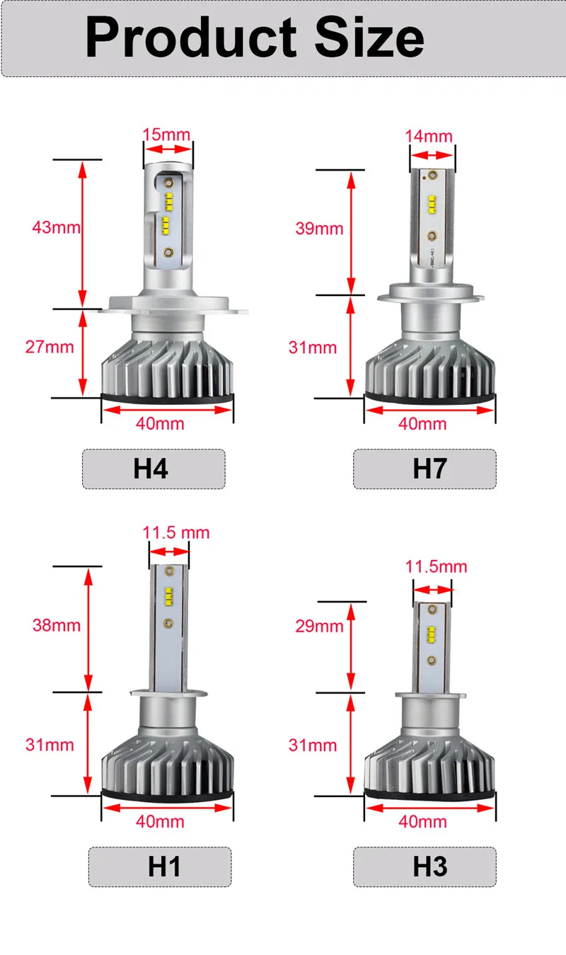 Uttril H7 светодиодный H4 светодиодный Canbus 4300K 5000K 6500K H11 автомобилей головной светильник лампочка H8 H9 H1 9005 HB3 9006 HB4 H3 светодиодный Автомобильная Противо-Туманная светильник 12000LM