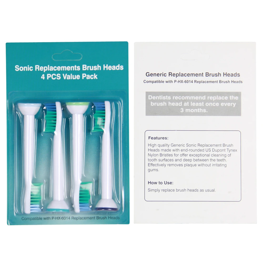 NewView Replacement Electric Toothbrush Heads For Philips Sonicare Tooth Brush 4pcs Hygiene Care Clean P-HX-6014 | Бытовая техника