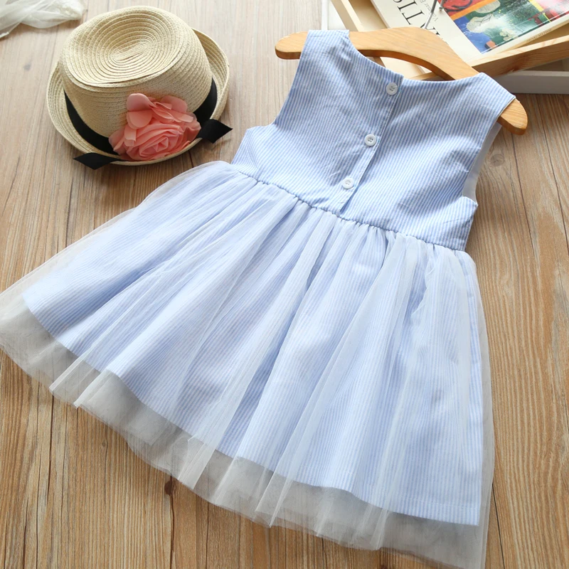 Y32174240 2018 Summer Dresses For Girl Dress Striped Embroidery Baby Clothes Girls Princess Kids Children | Детская одежда и обувь