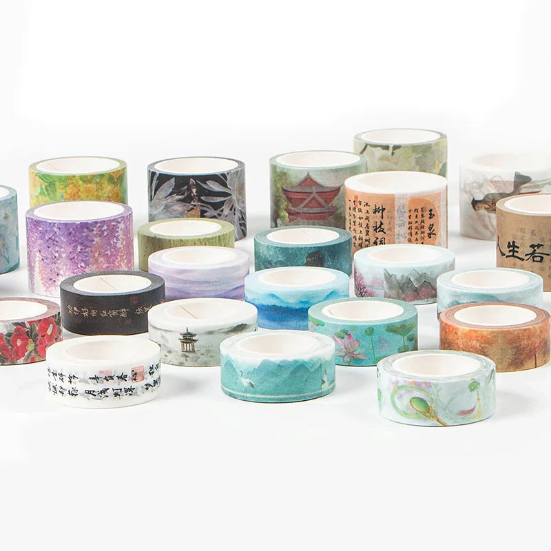 DIY Kawaii цветок клейкая лента Washi Винтаж китайский Стиль клейкой ленты для