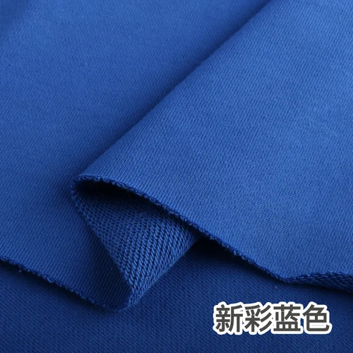 Color blue Плотная трикотажная махровая толстовка с капюшоном из хлопка, спортивная одежда - Цвет: Color blue