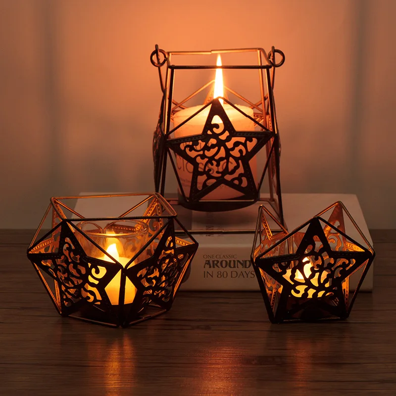 KAYIYO черный чешские Стиль металл настольные подставки подсвечники свадебные