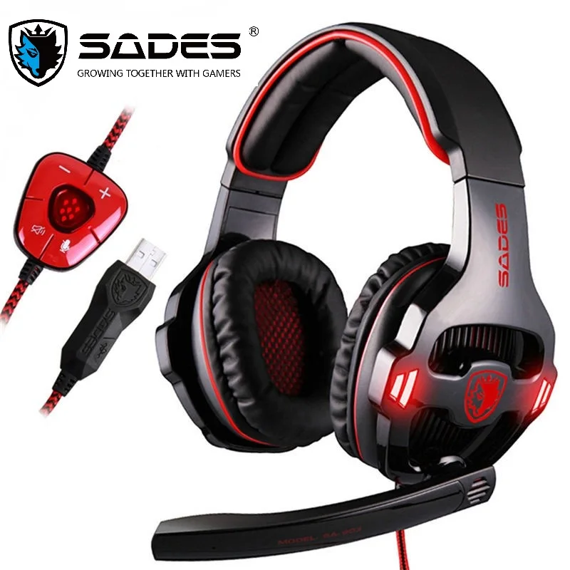 SADES SA 903 игровая гарнитура USB Gamer Игровые наушники Виртуальный 7 1 Surround Sound