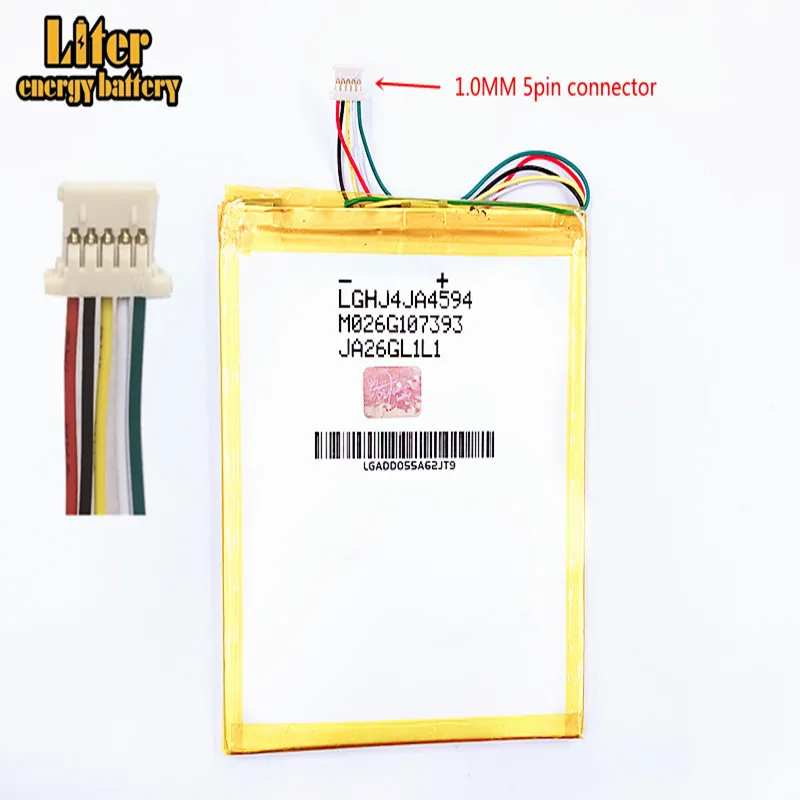 1,0 мм 5pin разъем 6000 мА/ч, 4593105 3,7 V, батарея для планшетного ПК X80H X80HD X80Plus X80Pro A80HD A80se P85HD P85A T20, VI40, A86 P85