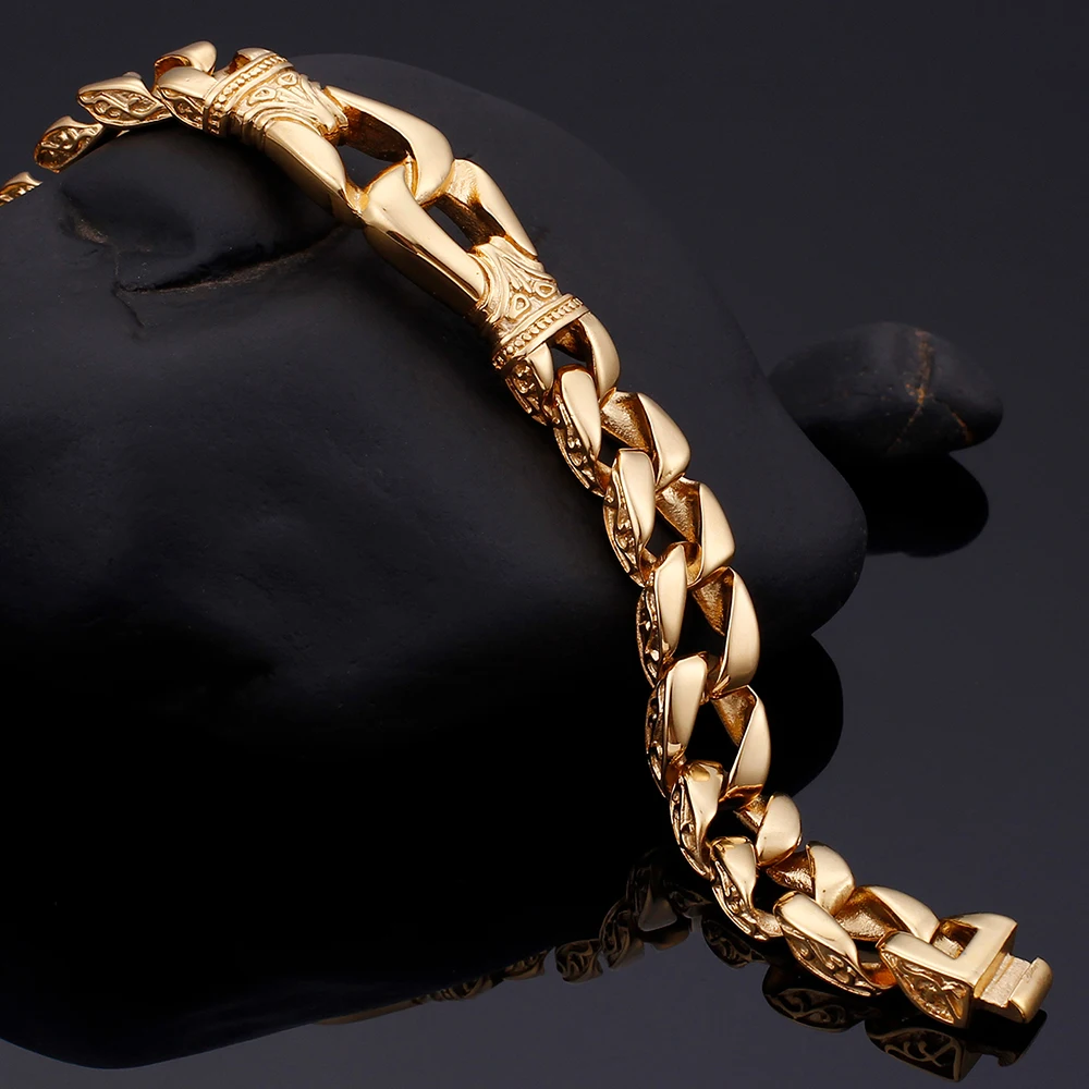 Полированный мужской браслет из нержавеющей стали 316L качественные мужские