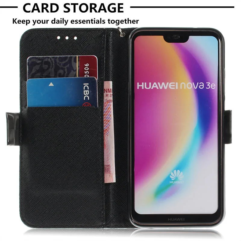 Крышка для huawei P20 Lite Nova3 e ANE-LX1 ANE-L21 ANE-LX3 ANE-L23 чехол Nova 3e ANE-L01 ANE-AL00 кожаный мобильного