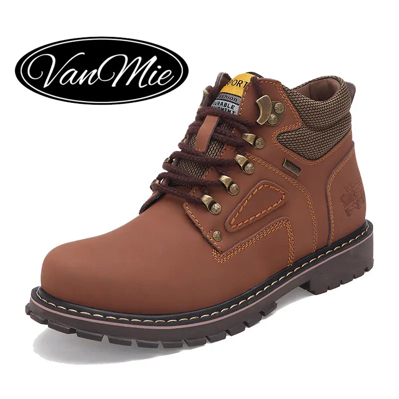 Мужские ботинки 2017 зимние Пояса из натуральной кожи теплые Ботильоны для Для