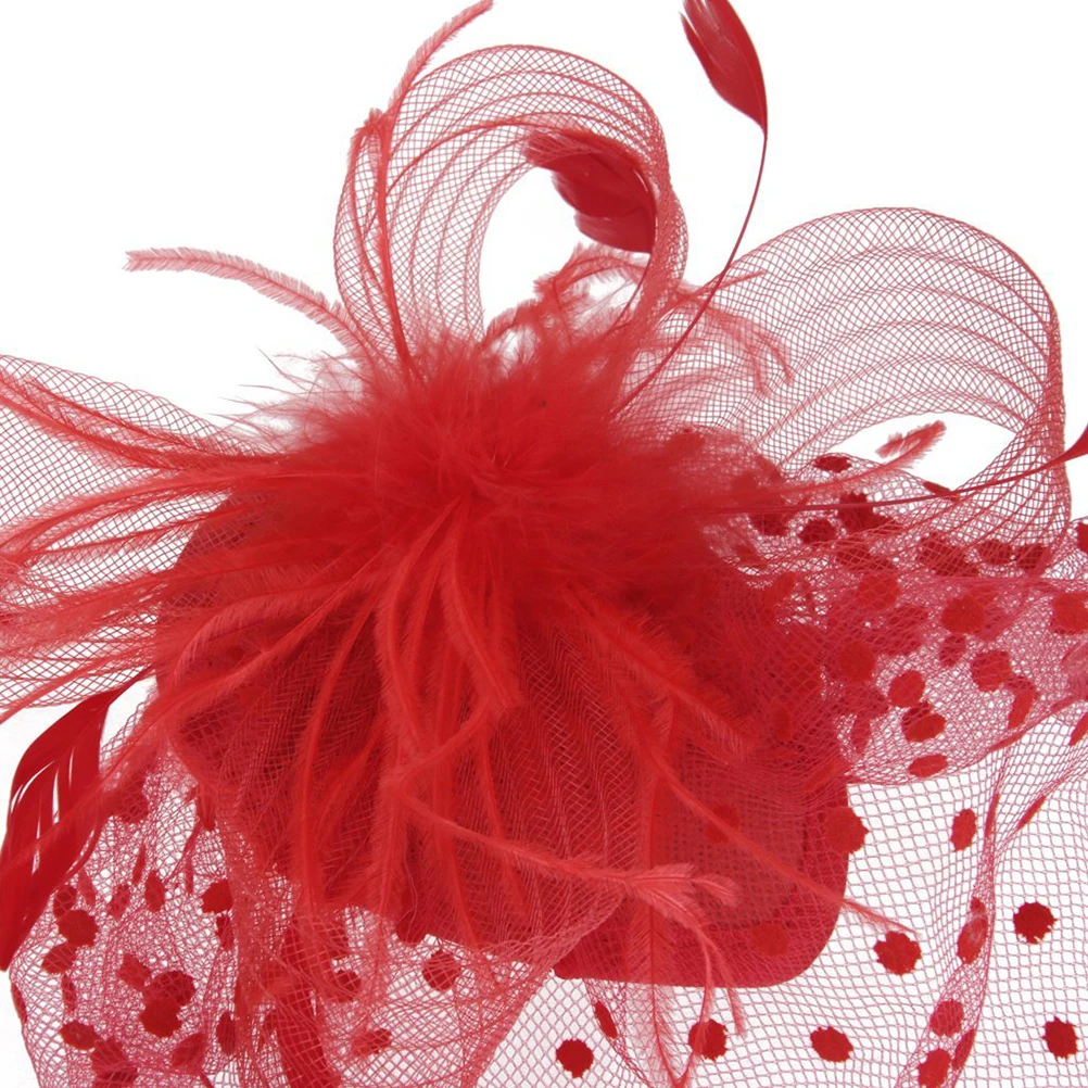 Ретро стиль клетка для птиц сетка свадебная фата перо головной убор заколка