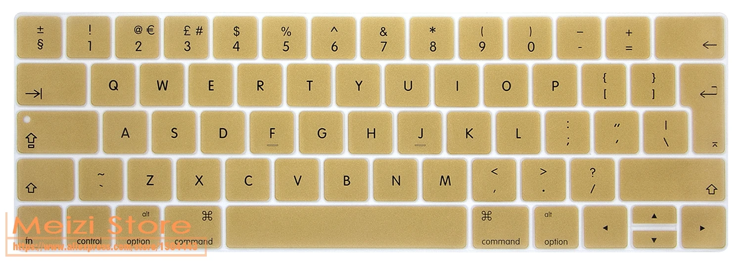 Силиконовая клавиатура для ноутбука Обложка для Новинка Macbook Pro 13 дюймов/15 дюймов с touchbar EU версия A1706 A1707 - Цвет: gold