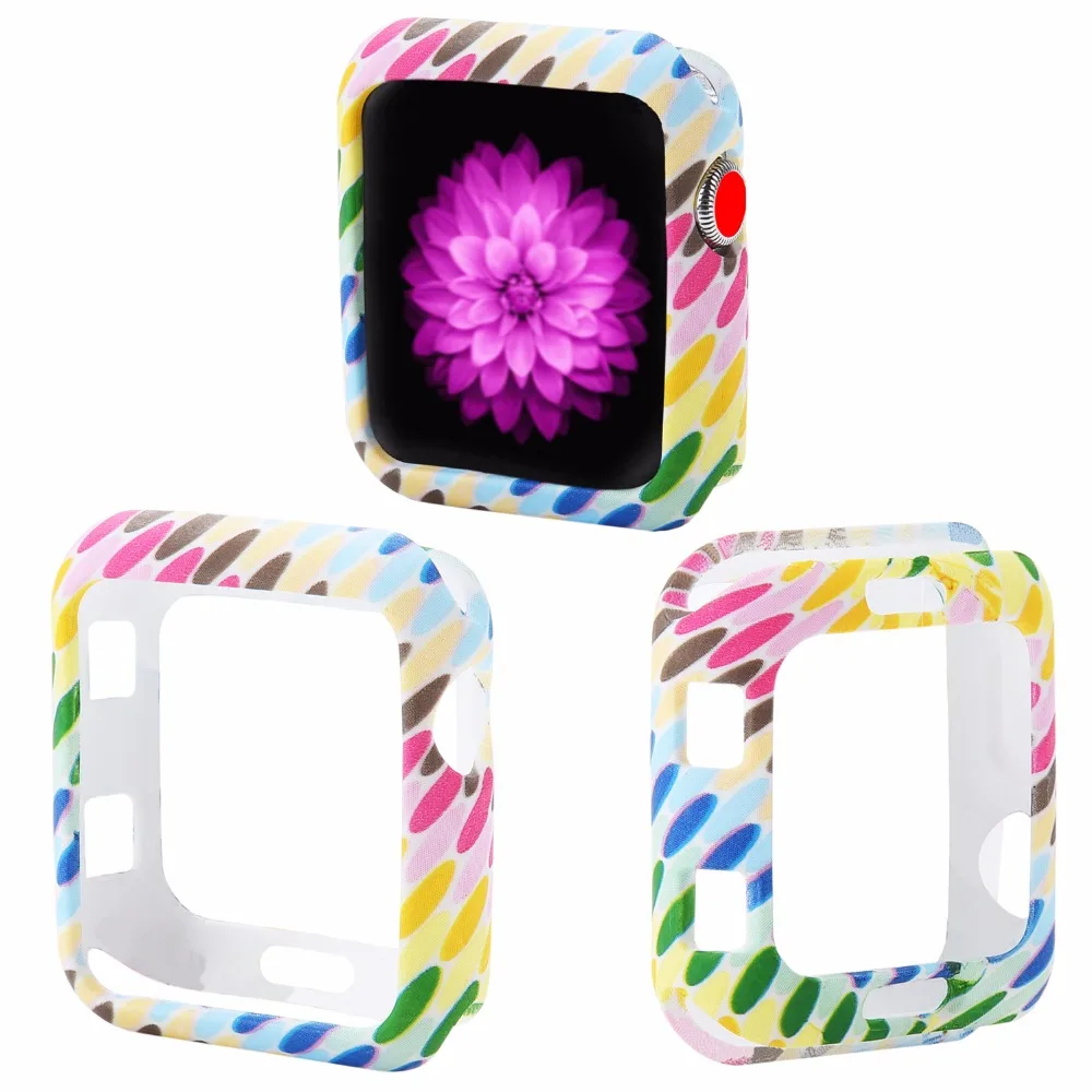 Мягкий и тонкий чехол Bemorcabo из ТПУ с принтом для Apple Watch 38 мм 42 мм для iwatch TPU Защитный чехол для Apple Watch 1 2 3
