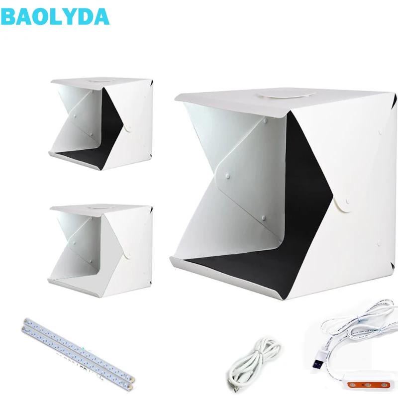 Baolyda портативная светодиодная фотостудия 24/30/40 см аксессуары для фотостудии с