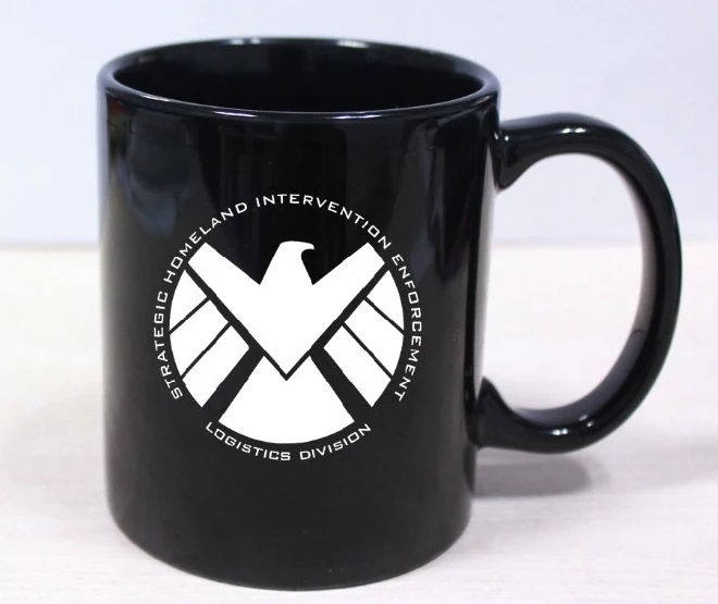 Новые черные Агенты s.h.i.e.l.d белая керамическая чашка для кофе и чая с логотипом