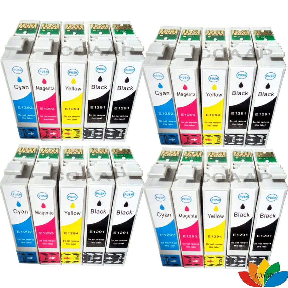 20x T129 Ink cartridges for Stylus Office BX525WD BX535WD BX625FWD BX635FWD BX630FW BX320FW BX925FWD BX935WF Printer T1291-T1294 |