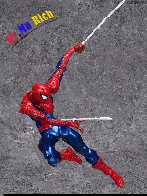 Супергерои Мстители Marvels Amazing Spiderman Revoltech Человек паук ПВХ экшн детские игрушки