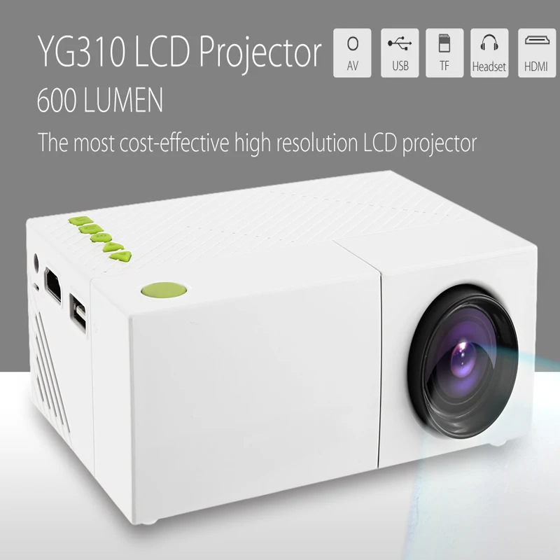 Портативный светодиодный проектор YG310 YG300 800 лм 3 5 мм 320x240 HDMI USB мини домашний