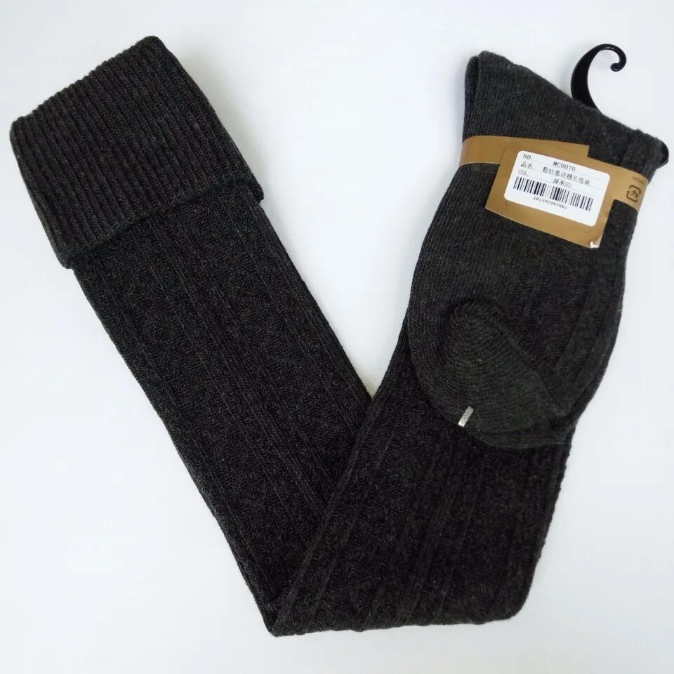 Женские зимние чулки Хлопковые вязаные ультрадлинные теплые выше колена|winter