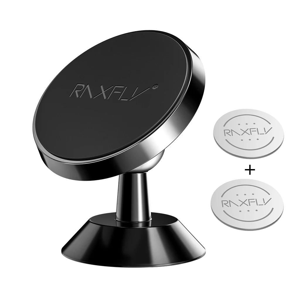 Black 1 RAXFLY, магнитный держатель для телефона в машину, 360 вращение, универсальный автомобильный держатель, крепкий магнит, подставка для телефона, подставка для iPhone, samsung держатель для телефона в машину - Цвет: Black 1