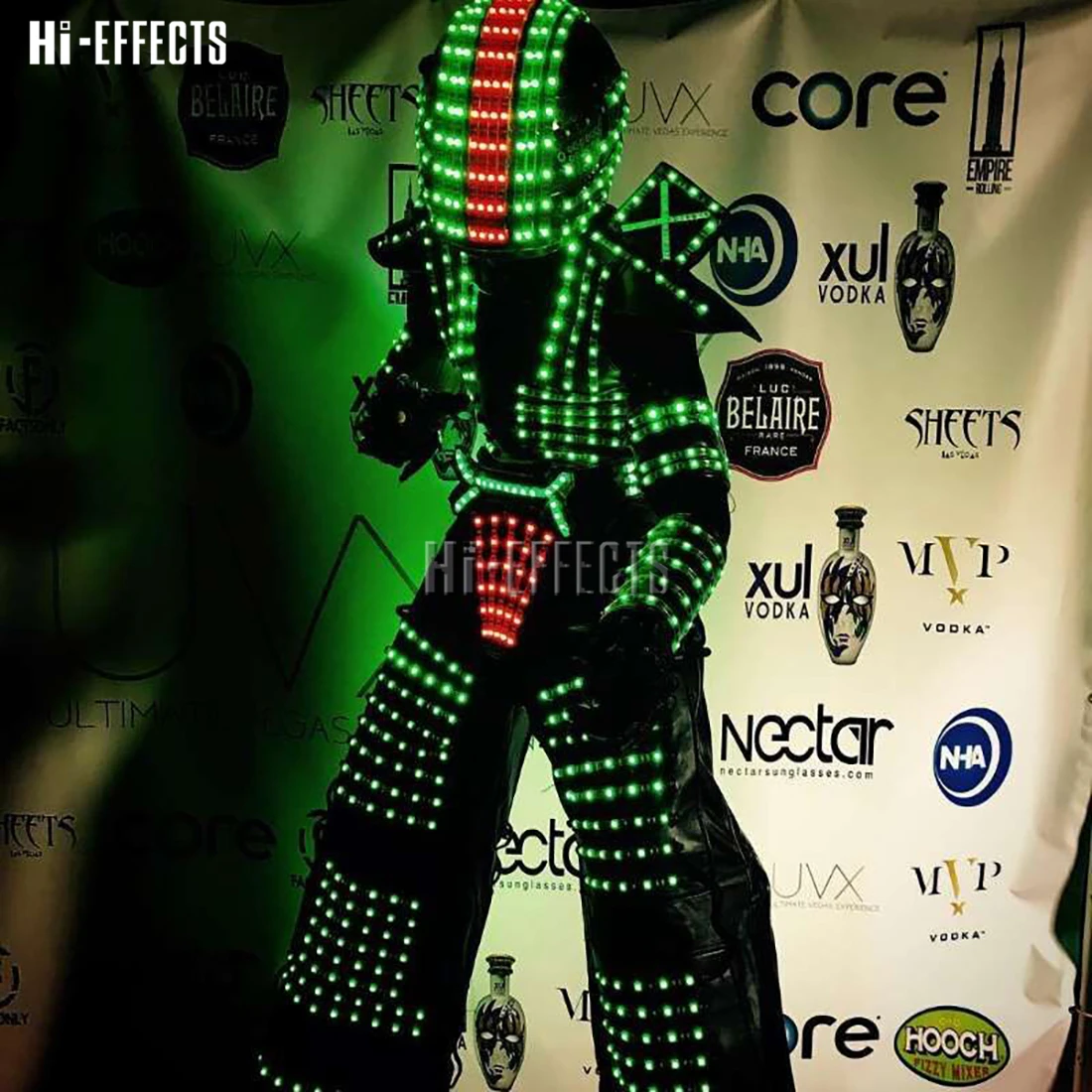 Красочное платье для ночного клуба Светодиодный светящийся костюм-робот костюм