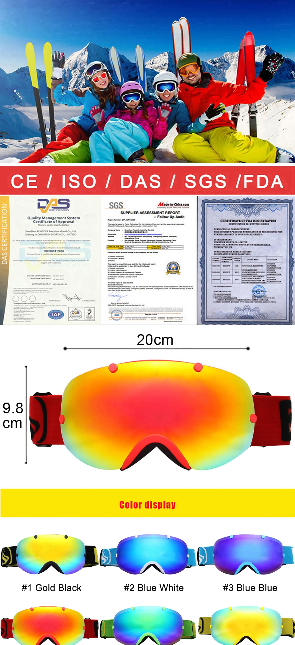 Лыжные очки UV400, противотуманные лыжные очки с двойными линзами, очки для катания на лыжах, сноуборде, скейтборде, мужские и женские лыжные очки