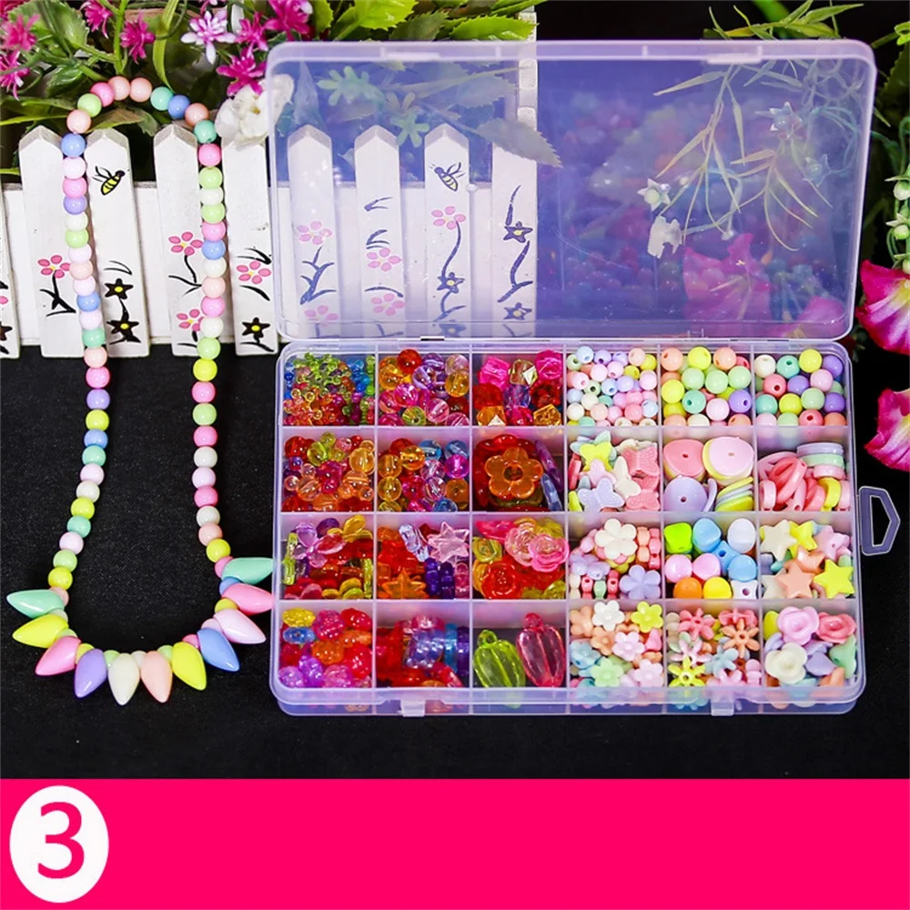Легко большой красочный DIY браслет Игрушки для девочек ювелирных изделий детей Хама Бусы Набор Обучающие 3D головоломки бусины игрушки головоломка TH0034 - Цвет: Зеленый