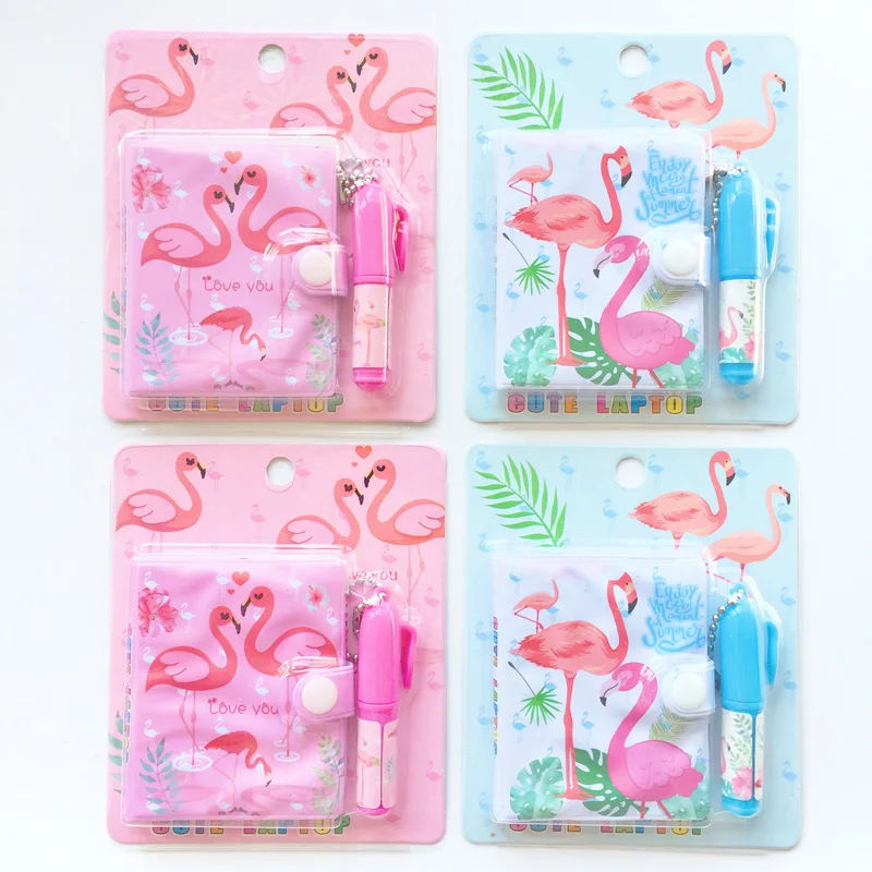 Мини ноутбук Fresh Flamingo + шариковая ручка портативный блокнот Канцелярский набор
