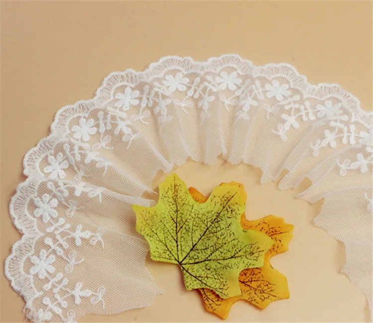 5 ярдов/партия белые хлопковые сетчатые вышитые кружева ширина 8 см швейные