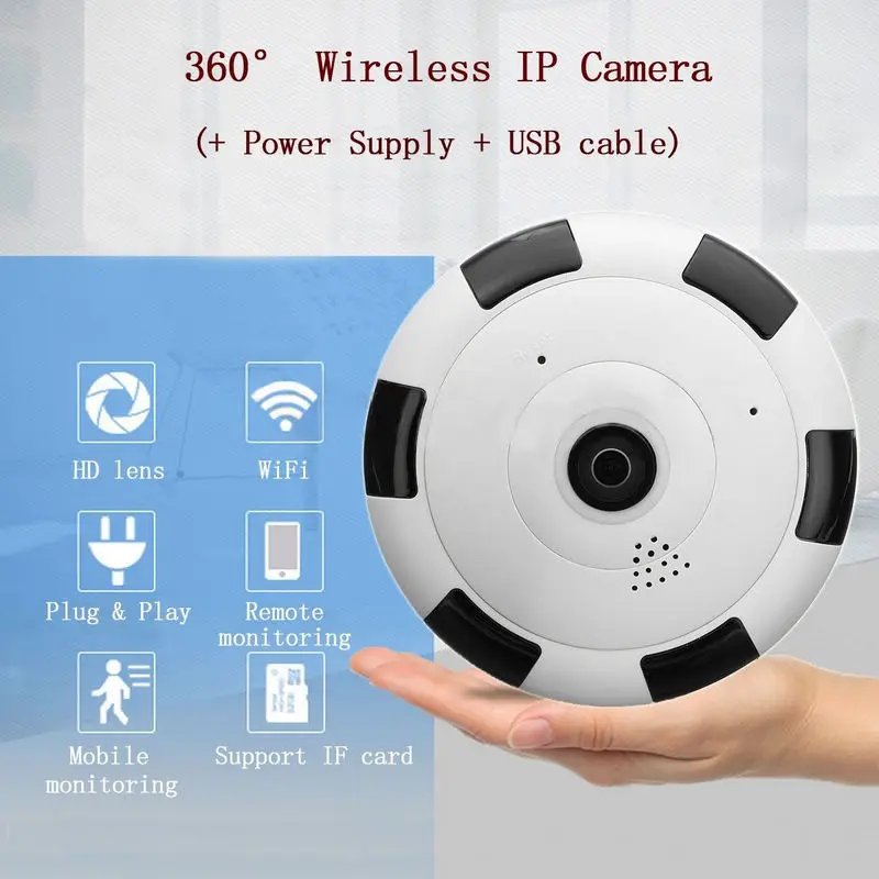 1080 P HD мини 360 градусов панорамная Wifi Беспроводная ip камера рыбий глаз ночного