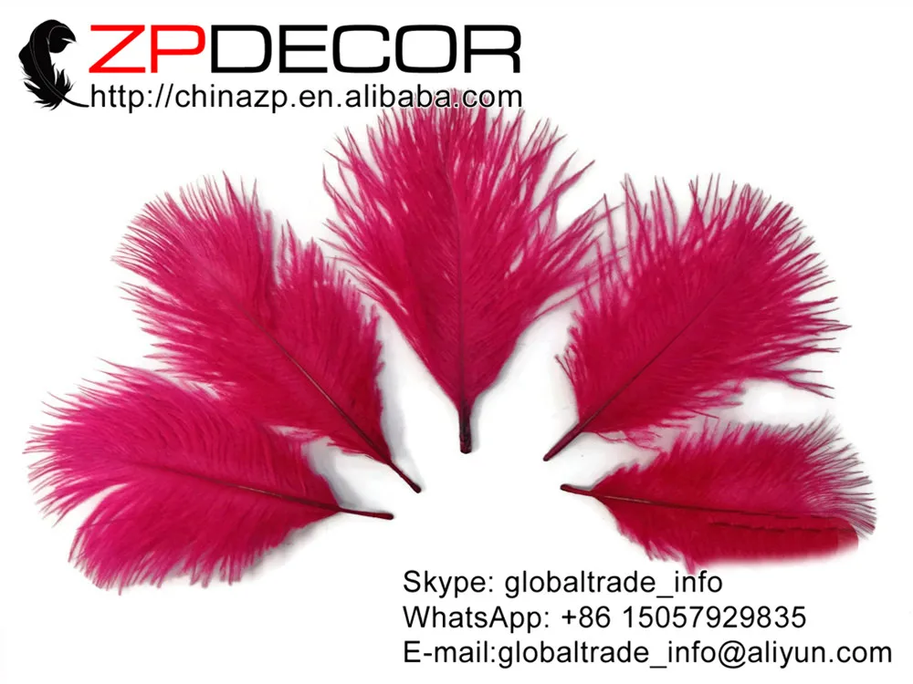 

ZPDECOR 100 pcs/lot 15-20cm(6-8inch)Hand Select Premuim Quality Wholesale Claret Ostrich Small Feathers (bulk)
